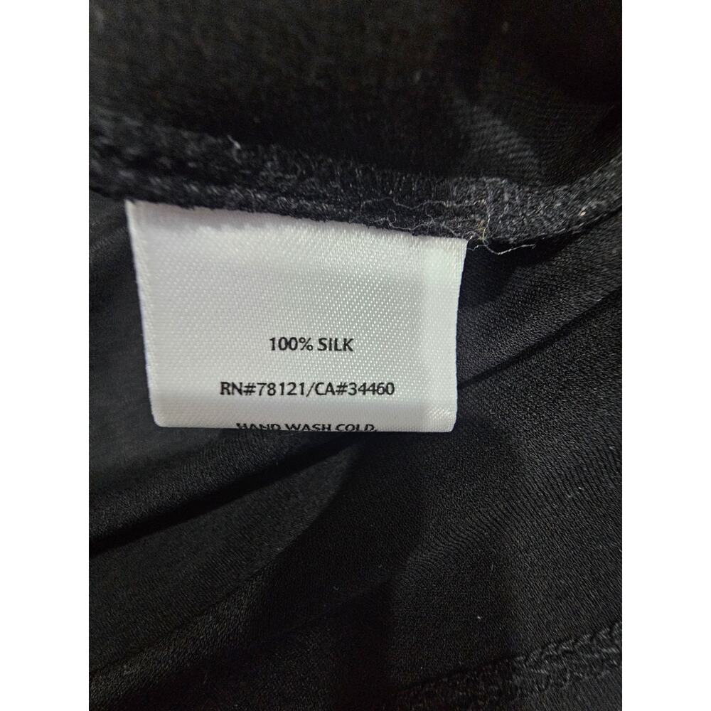 Eileen Fisher 100% Silk Top Blouse Long Sleeve, Black, Womens Sz L - Picture 6 of 8